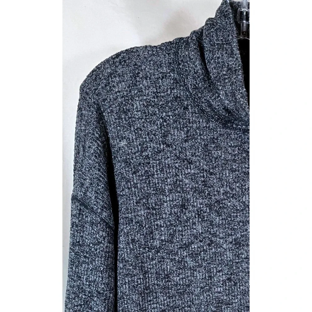J. Crew Womens Blue Gray‎ Long Sleeve Fine-Ribbed Turtleneck Sweater Size Large
